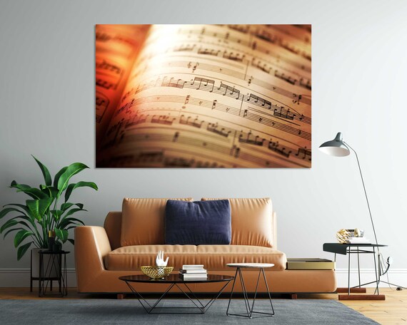 Vintage Sheet Music Close Up Warm Glow Classical Music Lover Wall Art Poster