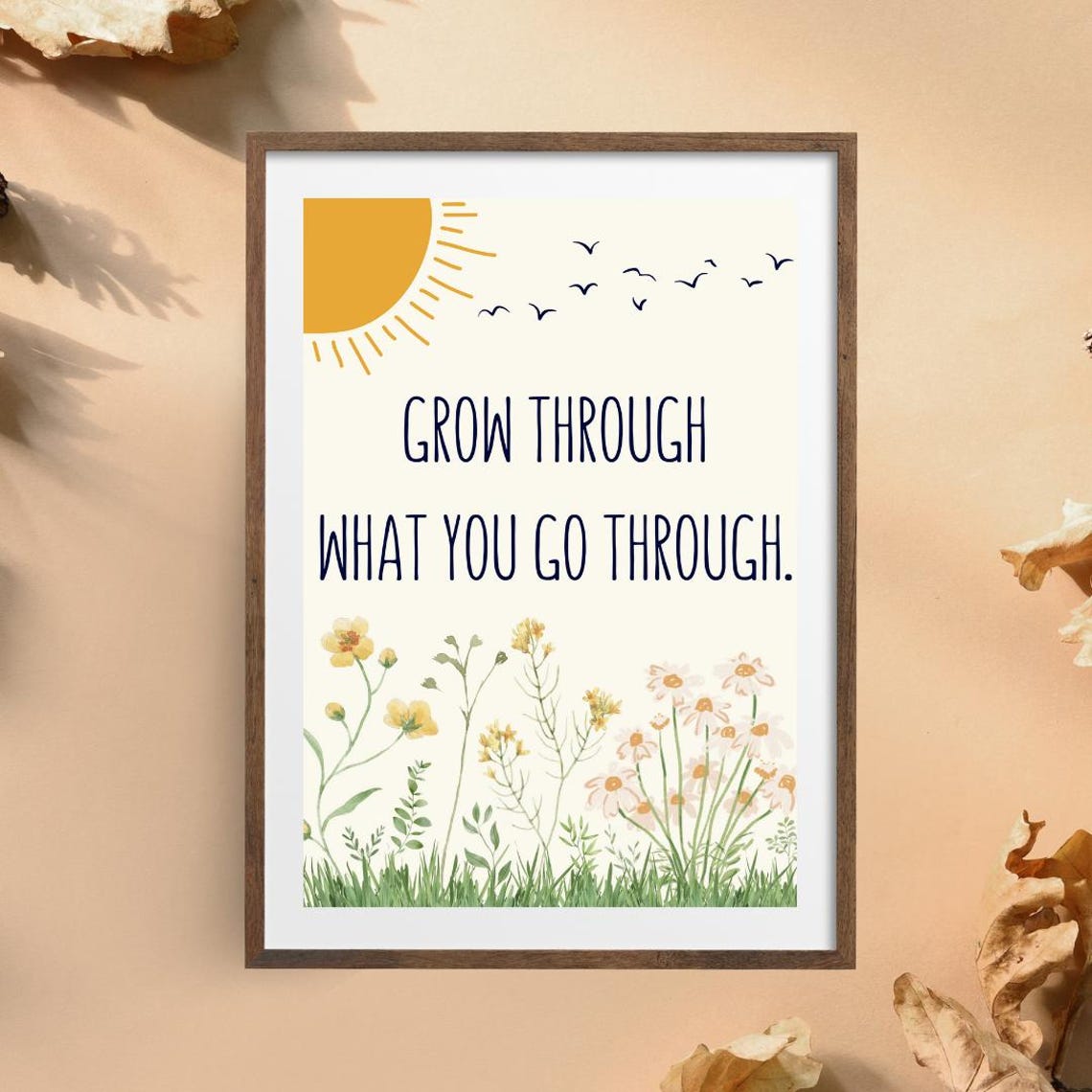 24x36 Inch Inspirational Wall Art Grow Through What You Go