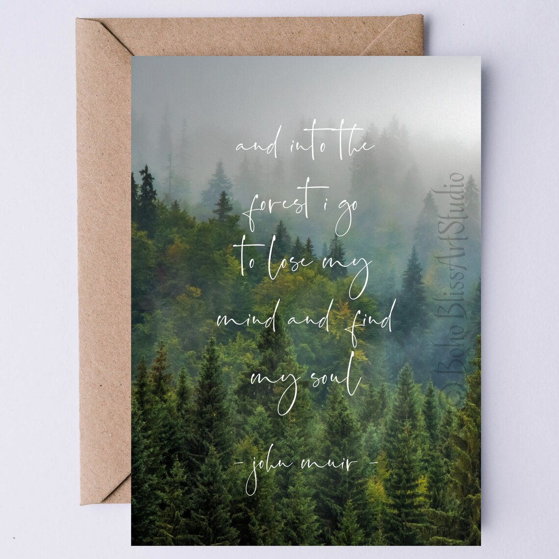 John Muir Quote Card, Into The Forest I Go