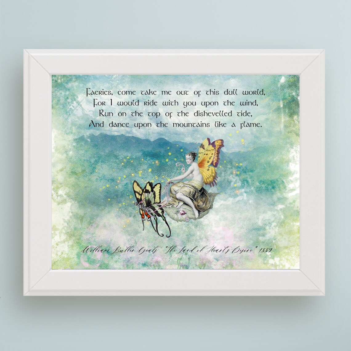 William Butler Yeats Poem, Literary Poster Print
