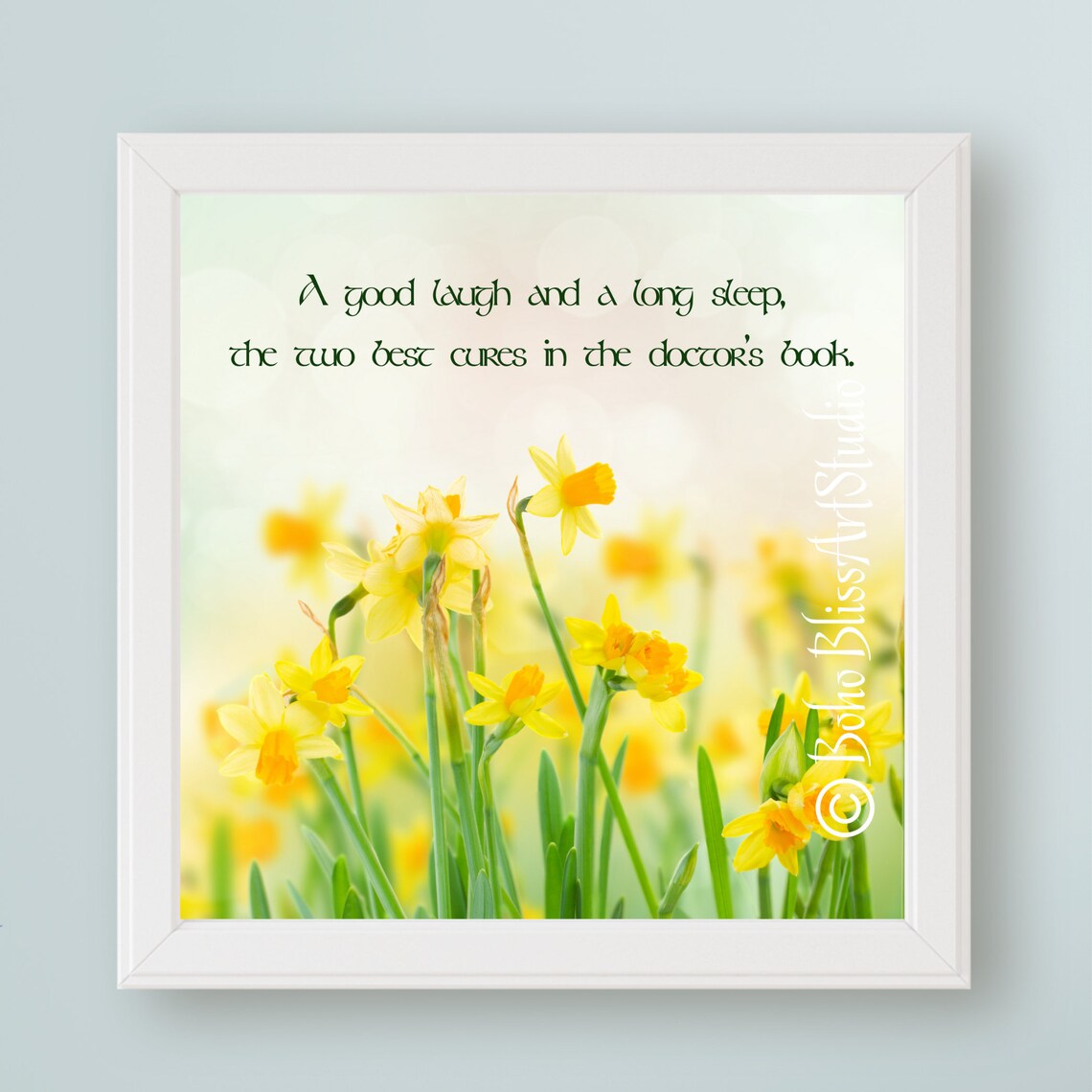Irish Daffodil Art Print, Irish Proverb Quote