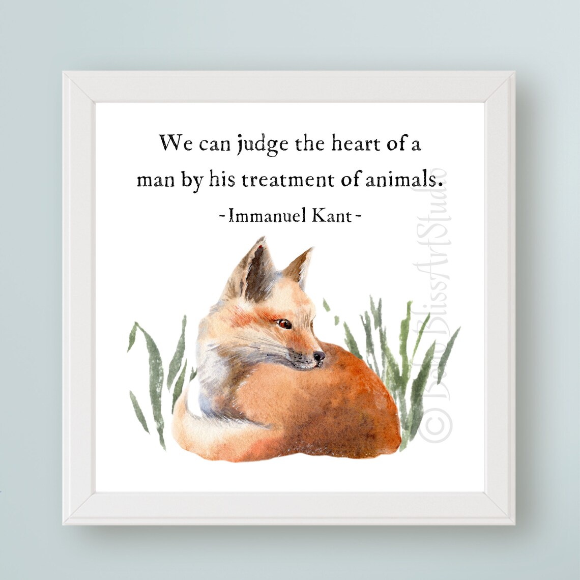 Fox And Immanuel Kant Quote, Animal Wisdom Art Print