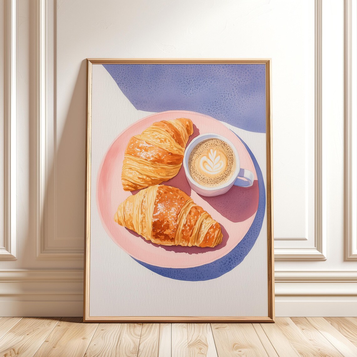 Coffee Croissants Minimalist Food Poster