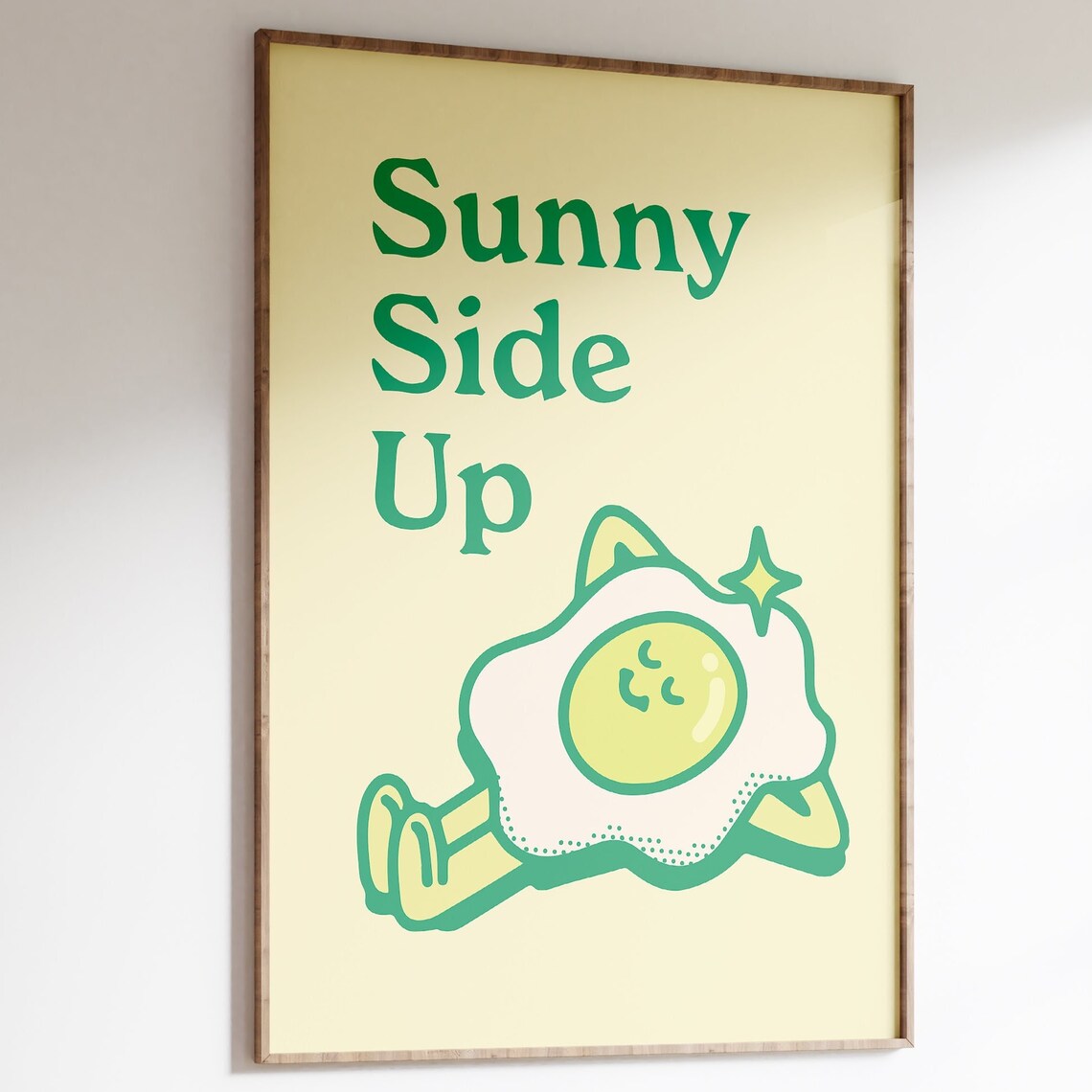 Sunny Side Up Positive Retro Quote Art Print