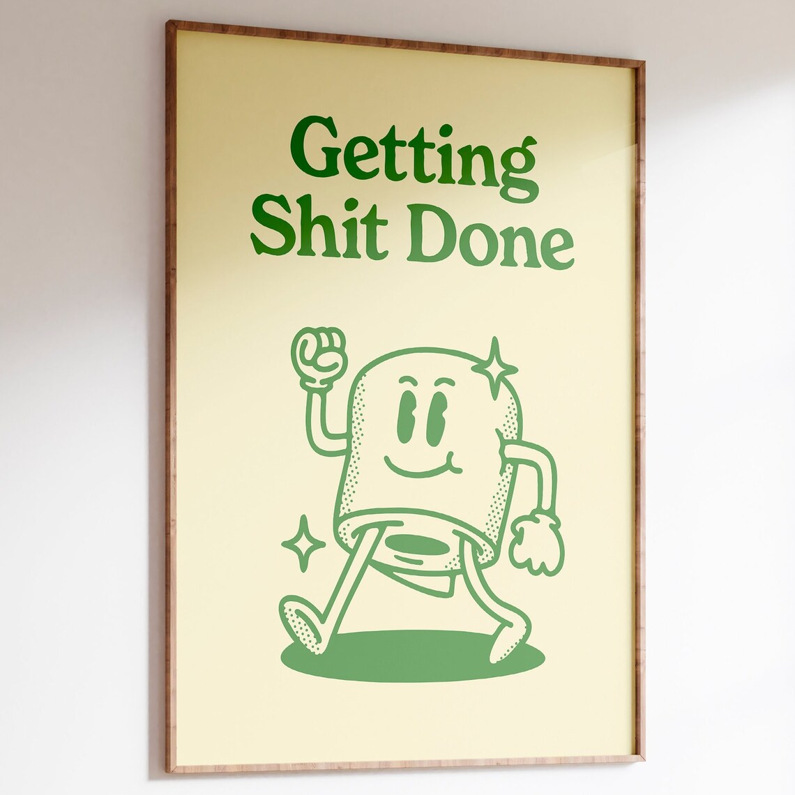 Get Shit Done Retro Bathroom Humor Art Print