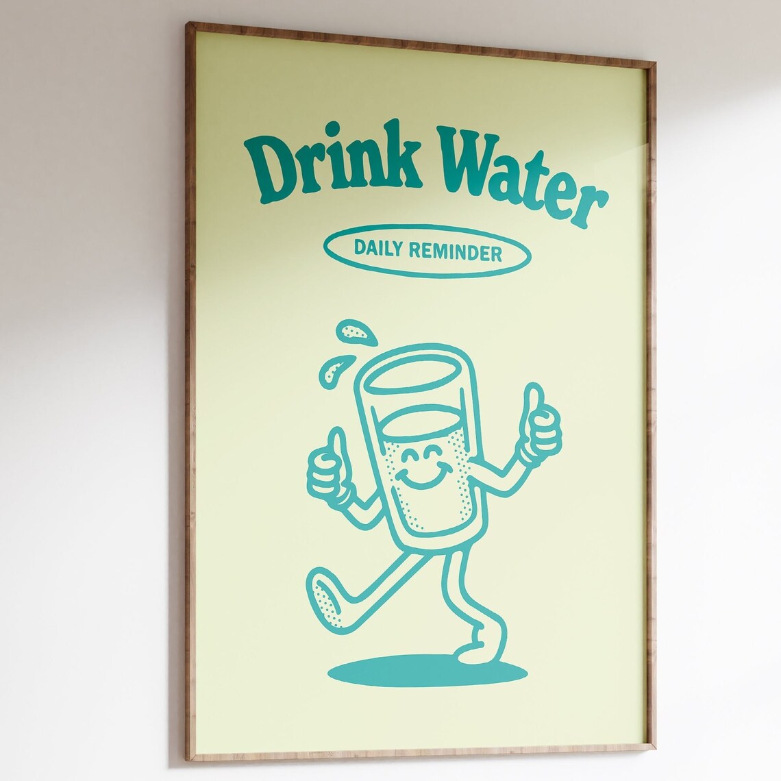 Drink Water Retro Hydration Reminder Art Print