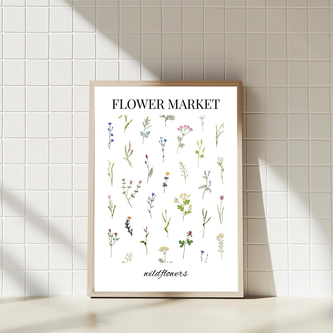 Wildflowers Flower Market Print Vintage Botanical Wall Art