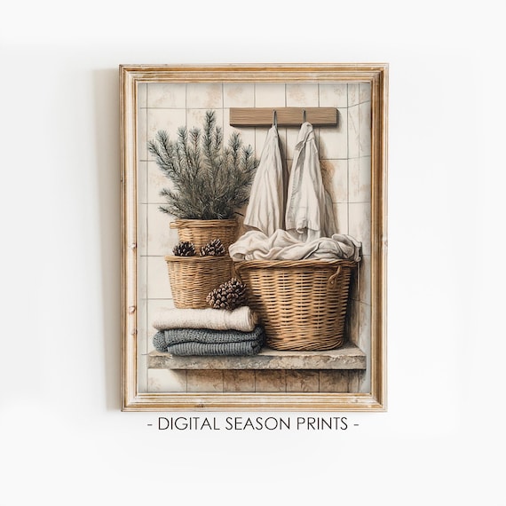 Laundry Room Decor Vintage Country Art Print
