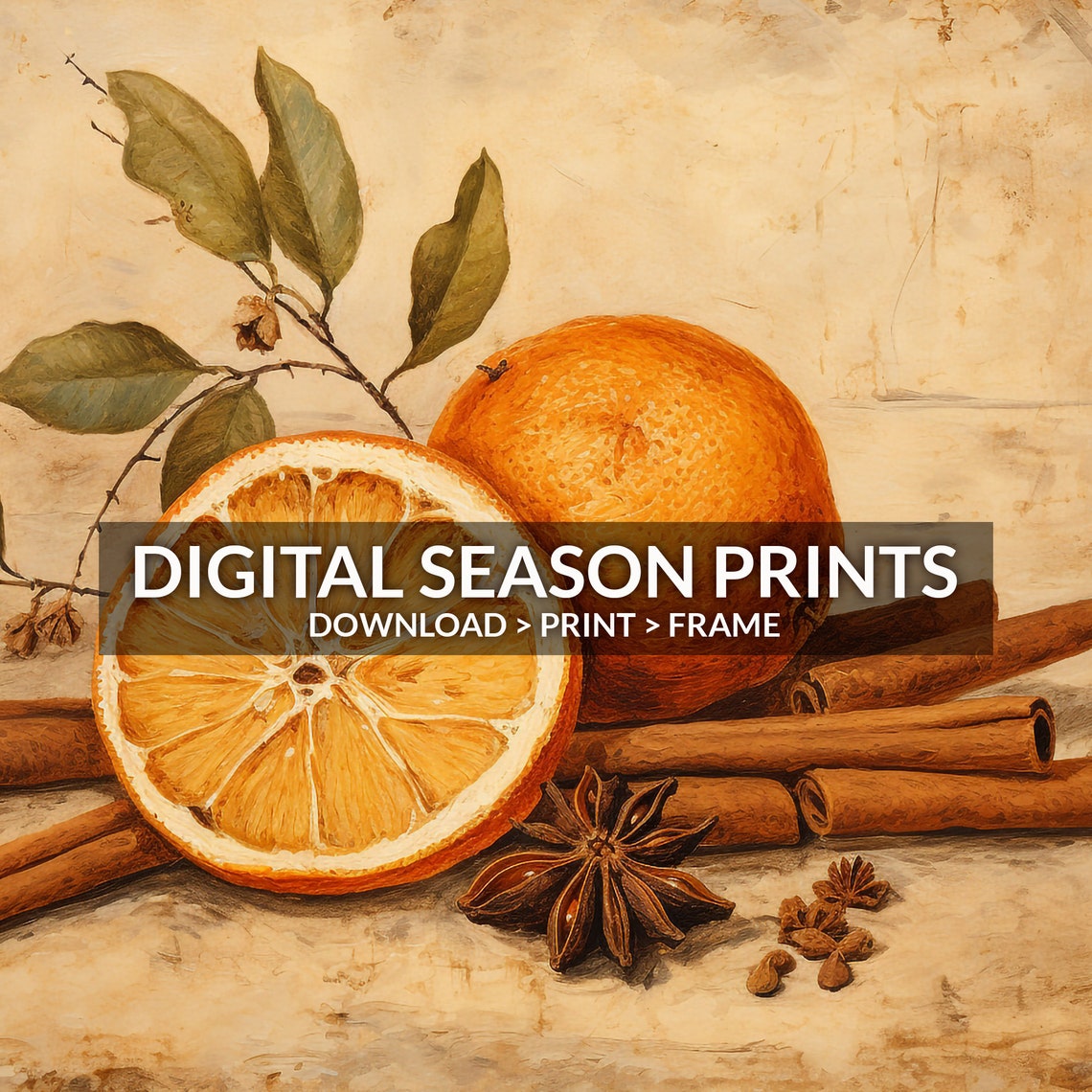 Dried Orange Cinnamon Sticks Star Anise Vintage Still Life Poster - Image 6
