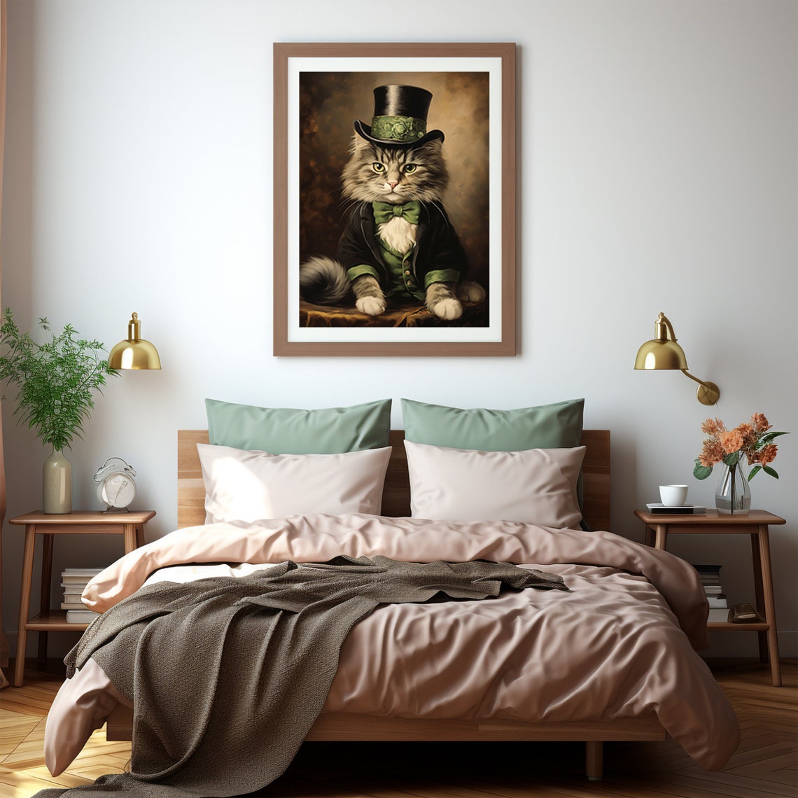 St Patricks Day Gentleman Cat With Top Hat And Shamrock Poster - Image 3