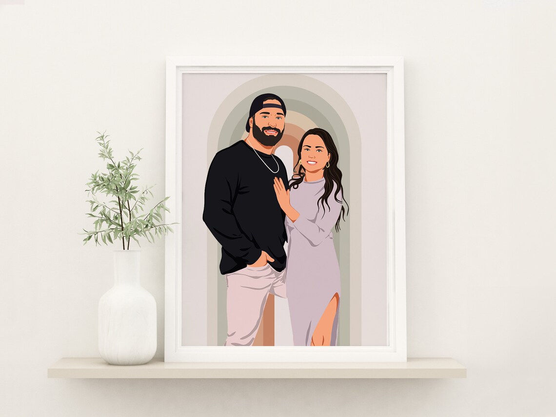 Couple Portrait Just Because Gift Poster