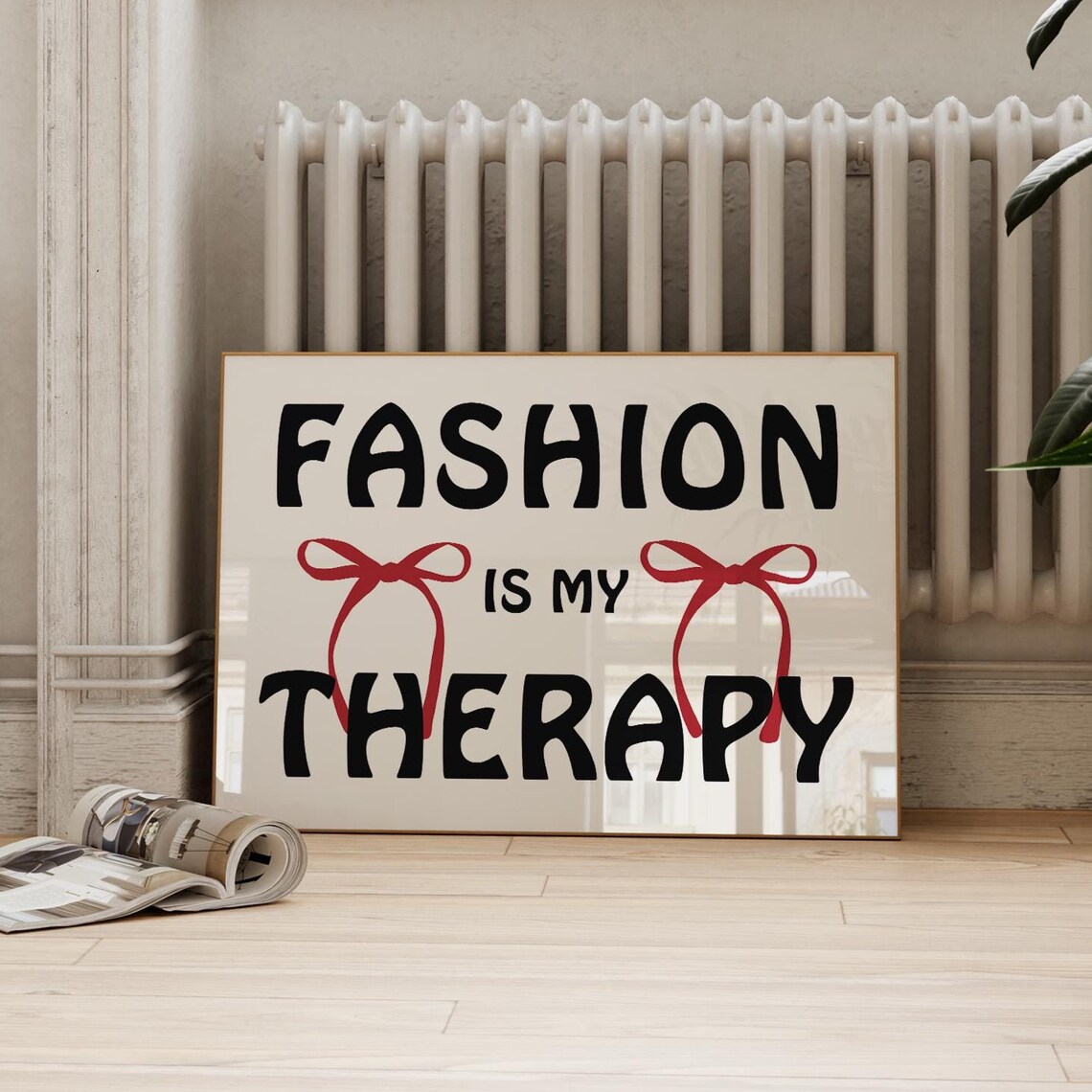 Fashion Is My Therapy Bow Typography Coquette Aesthetic Poster