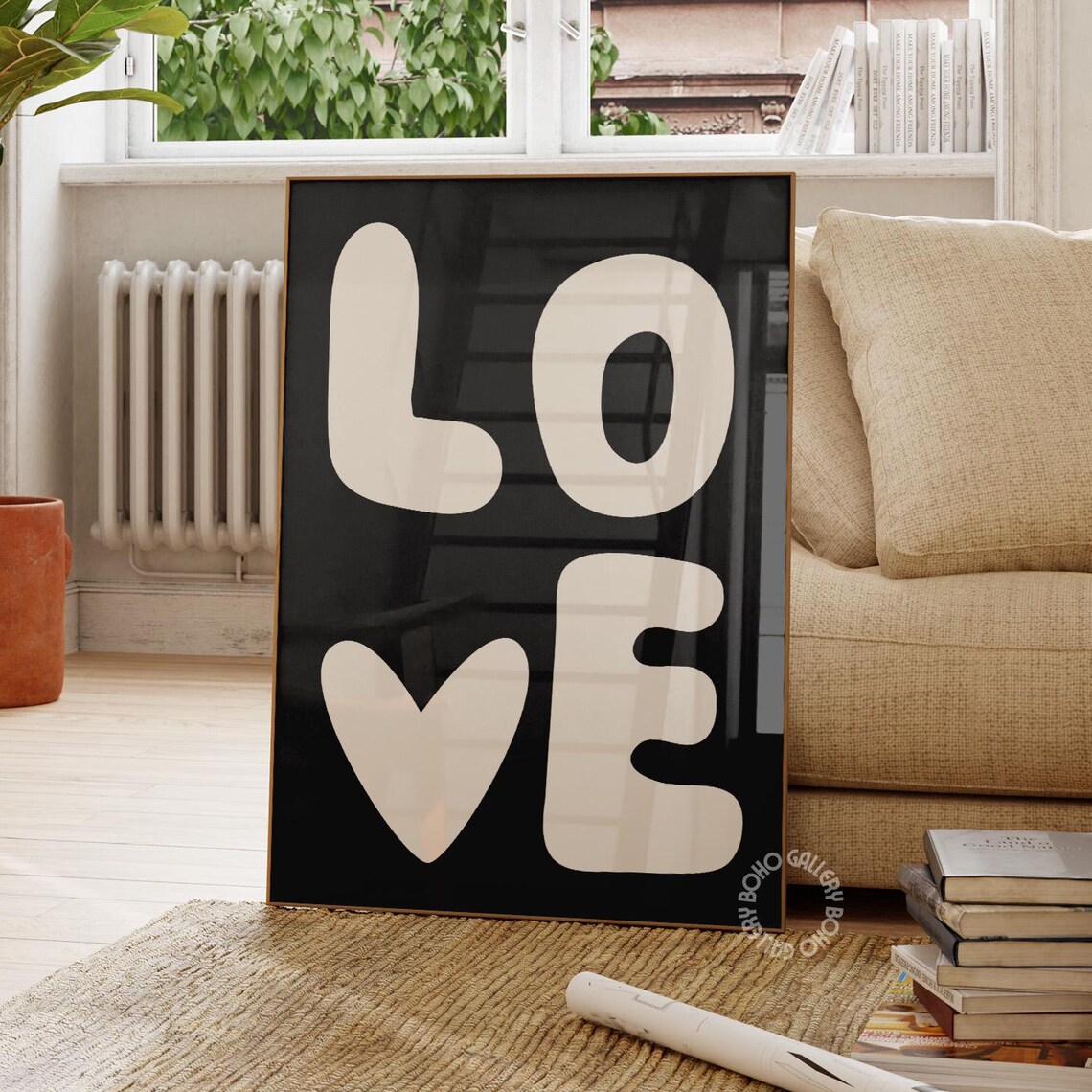 Love Art Print, Vintage 70s Typography Poster