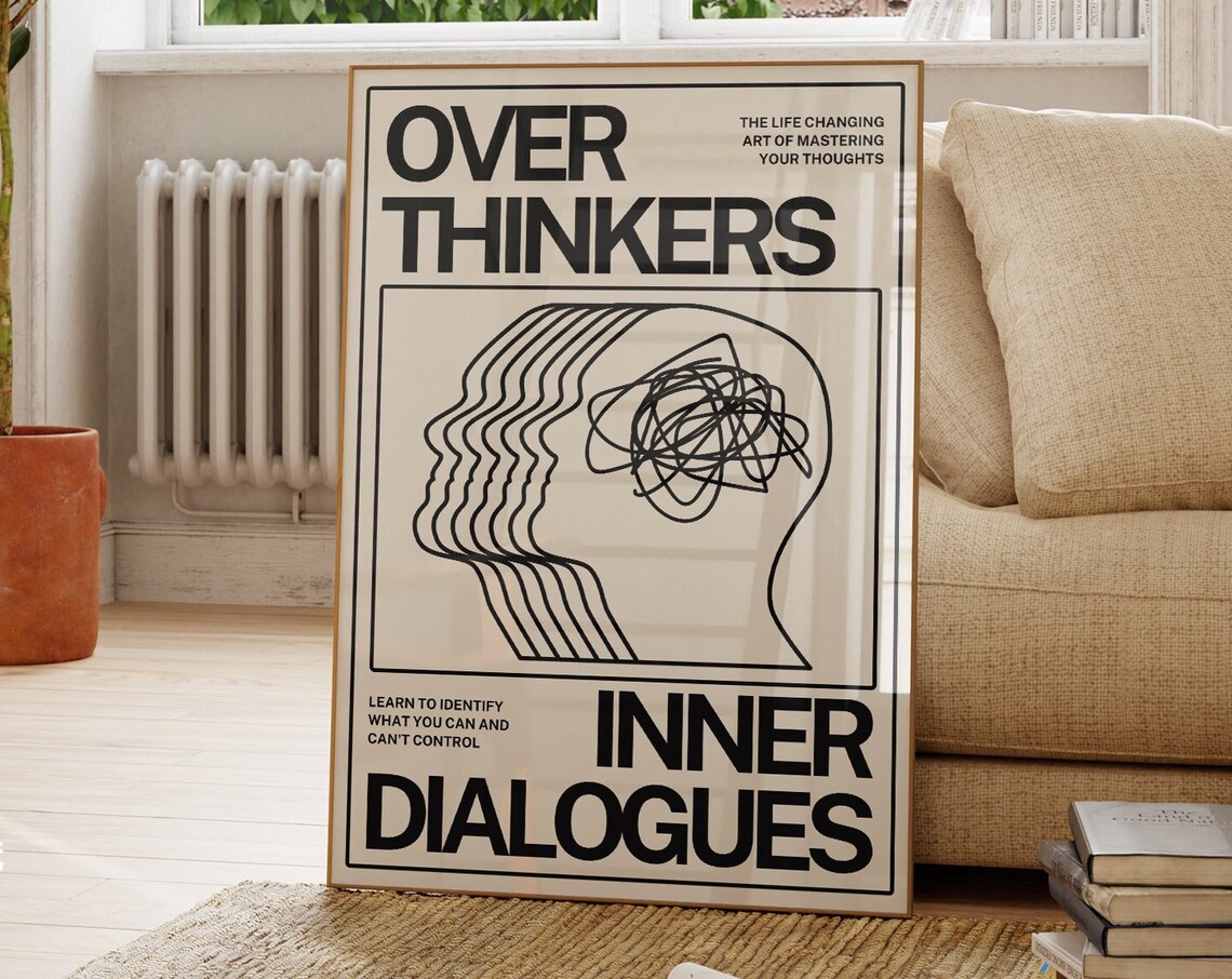 Overthinkers Vintage Retro Surreal Poster Print