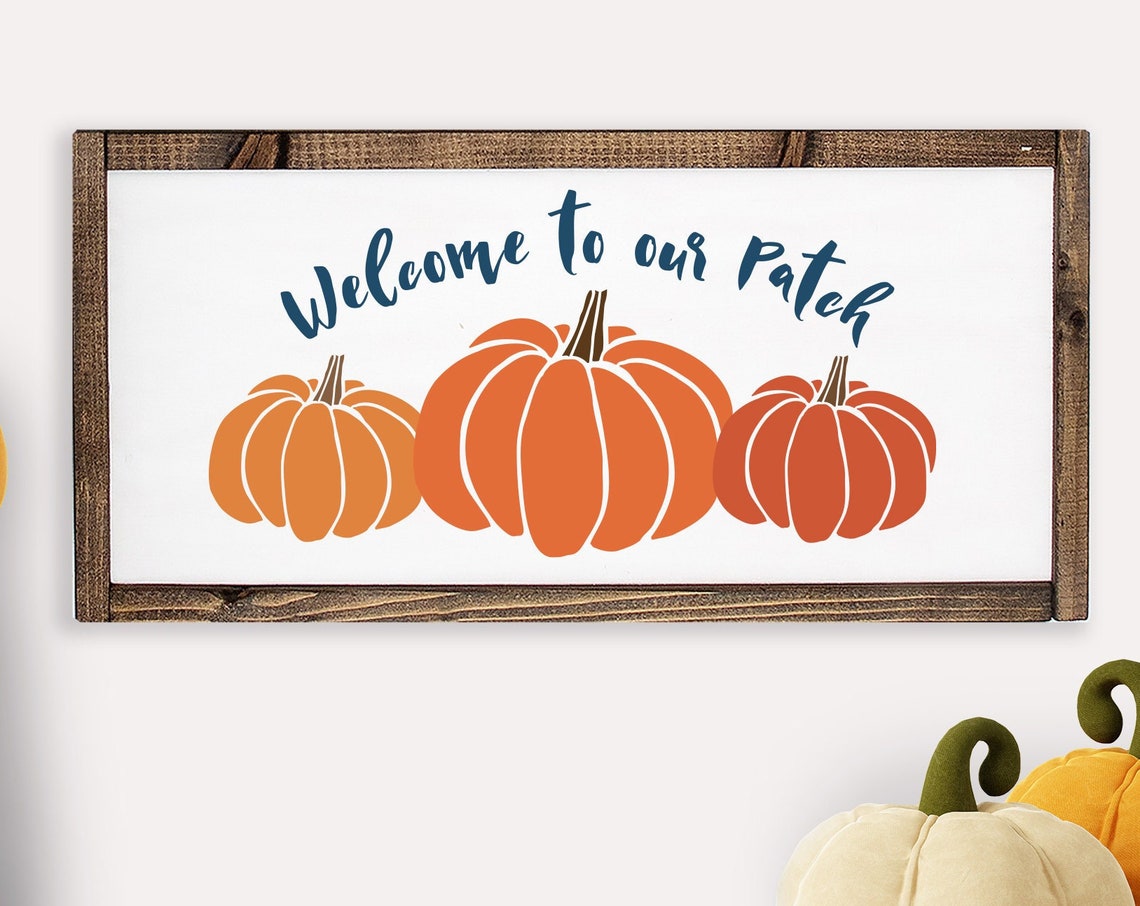 Welcome to Our Patch Pumpkins Fall Harvest Horizontal Sign Poster