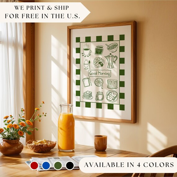 Breakfast Art Print, Kitchen Wall Decor