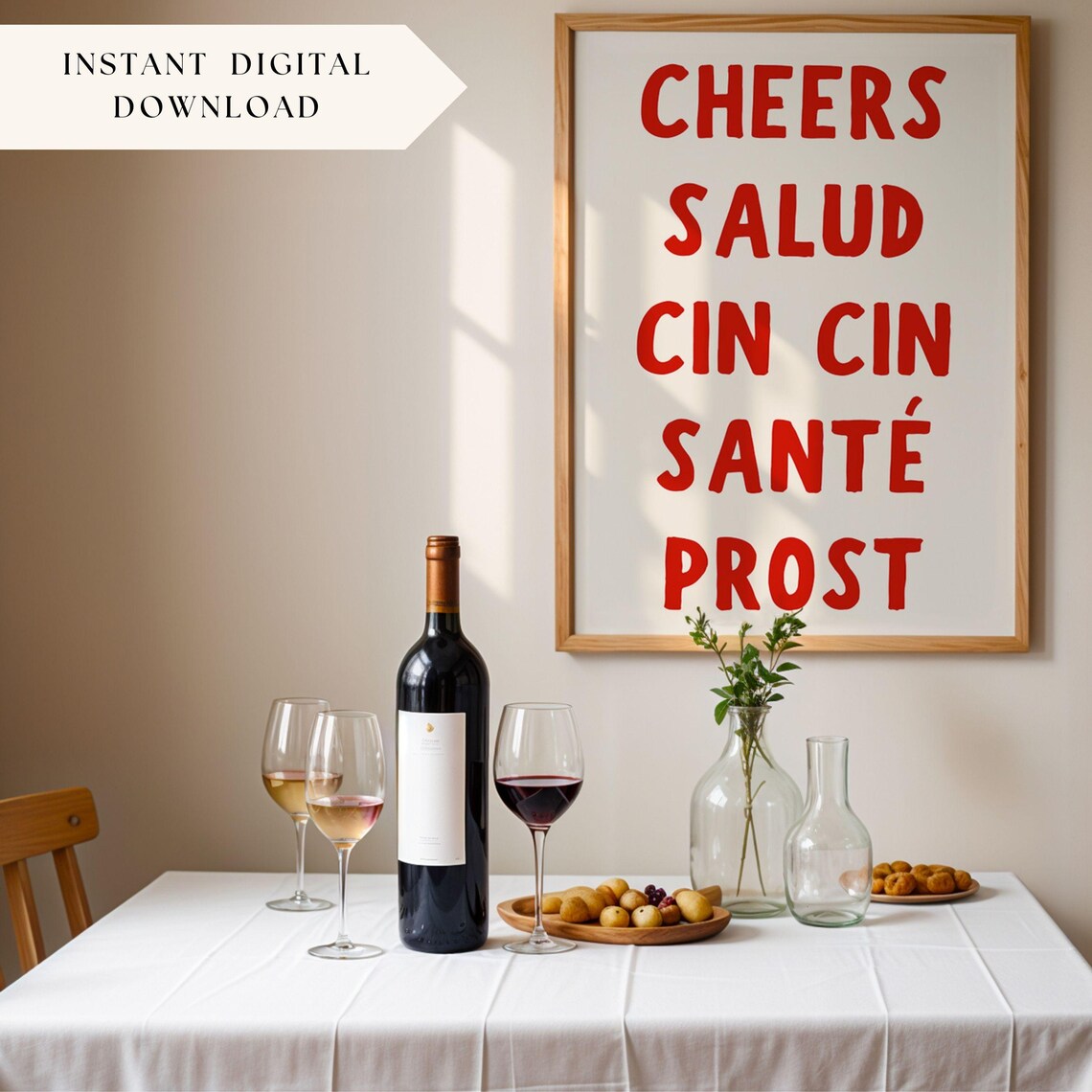 Cheers Sign Bar Decor, Art Print