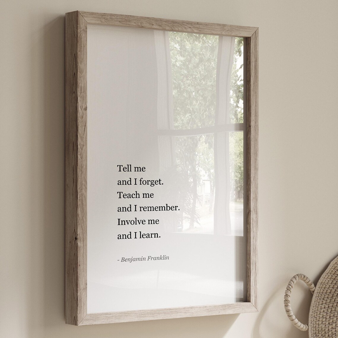 Benjamin Franklin Tell Me Teach Me Inspirational Quote Wall Poster