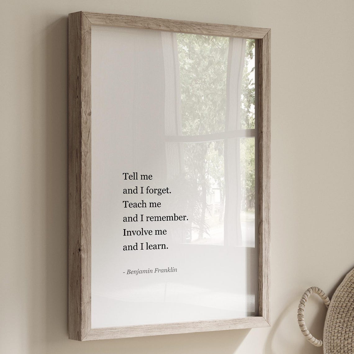 I Learn Benjamin Franklin Quote Wall Art Boho Trendy Inspirational And Motivational Poster Office Decor Gift