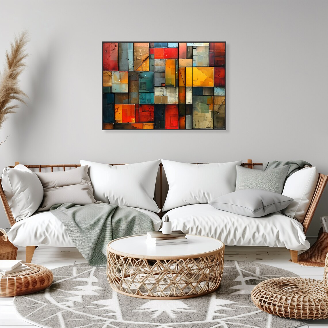 Modern Abstract Geometric Art Print, Home Office Decor - Image 2