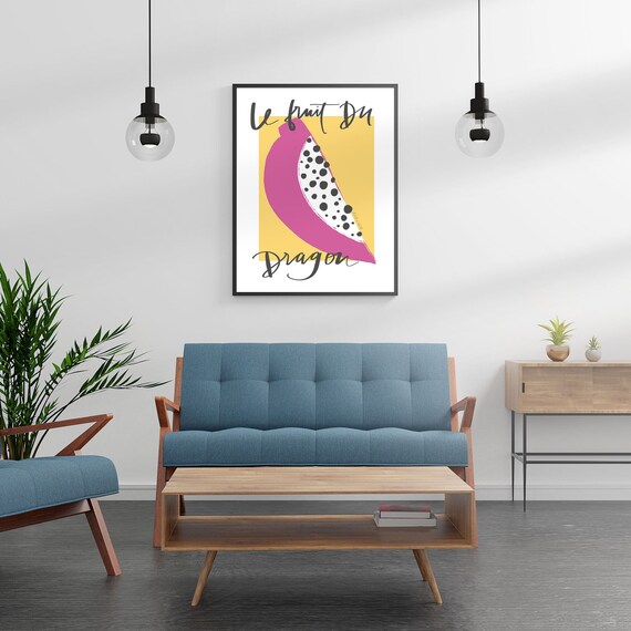 Dragon Fruit Le Fruit Du Dragon Exotic Fruit Print Foodies Print Dragon Fruit Poster Food Poster Pop Art Fruit Poster Kitchen Decor