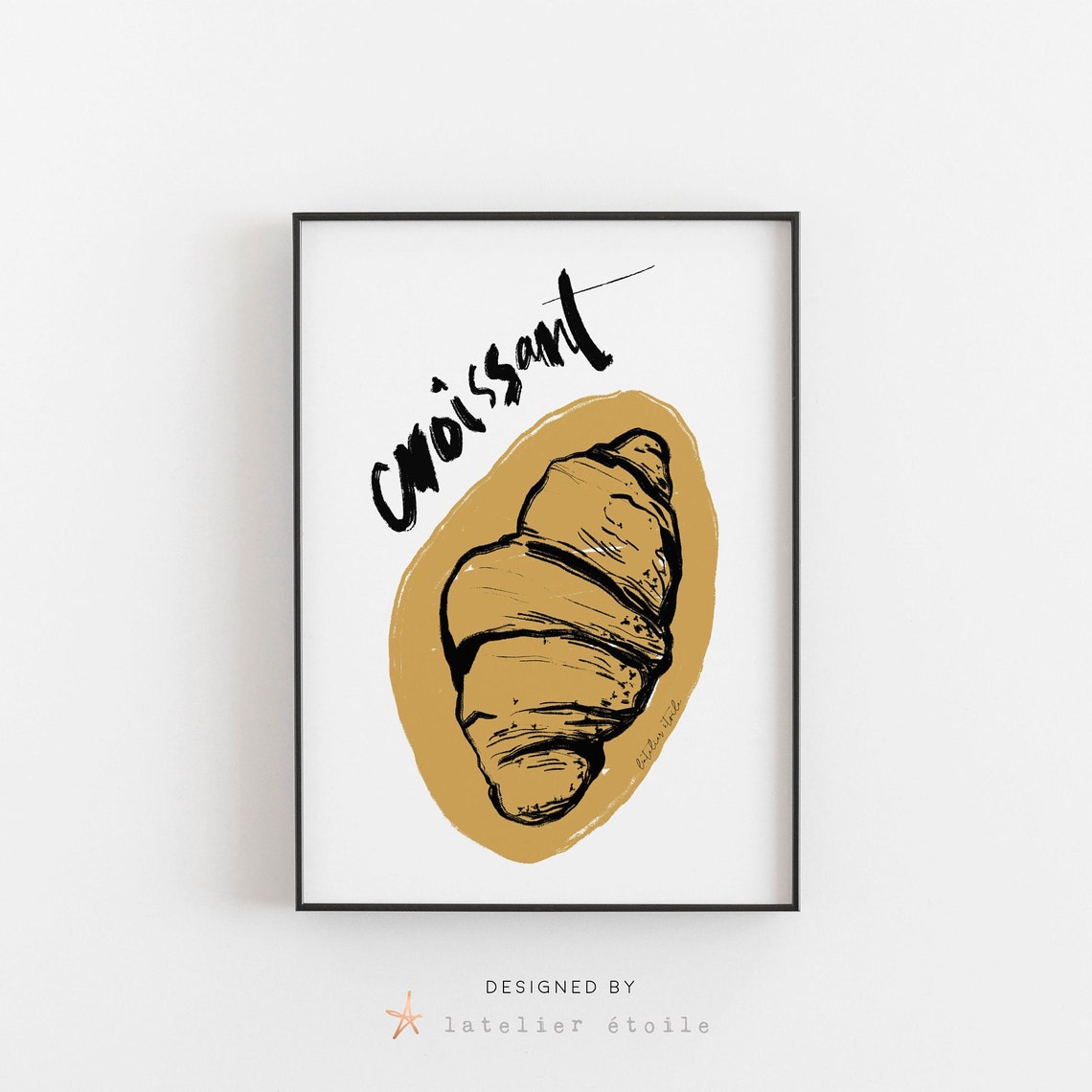 Croissant Print Croissant Poster Food Illustration French Pastry Pastry Art Patisserie Art Food Doodles Pop Art Coffee Shop Decor - Image 4