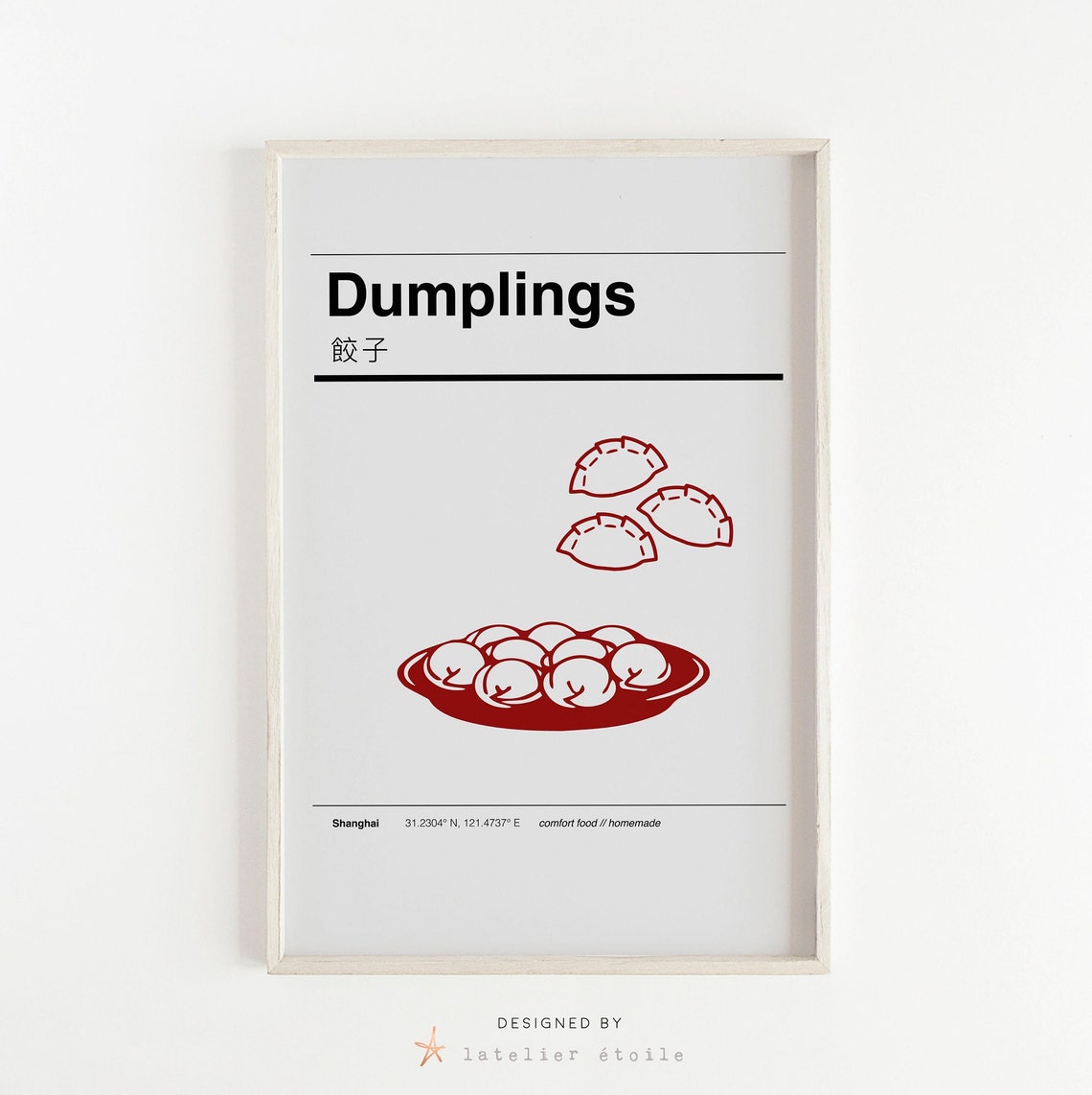 Dumplings Jiaozi Chinese Food Art Print - Image 2