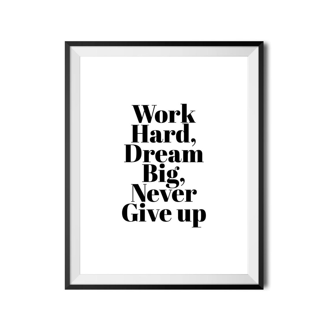 Work Hard Dream Big Never Give Up Motivational Office Wall Art - Image 3