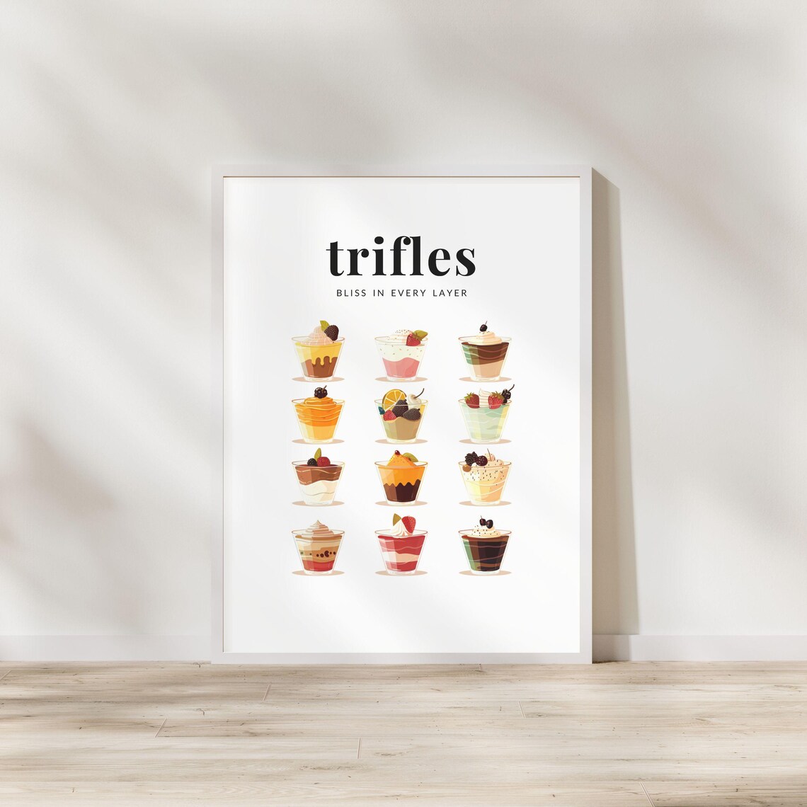 Whimsical Trifle Poster, Cute Dessert Kitchen Decor - Image 3