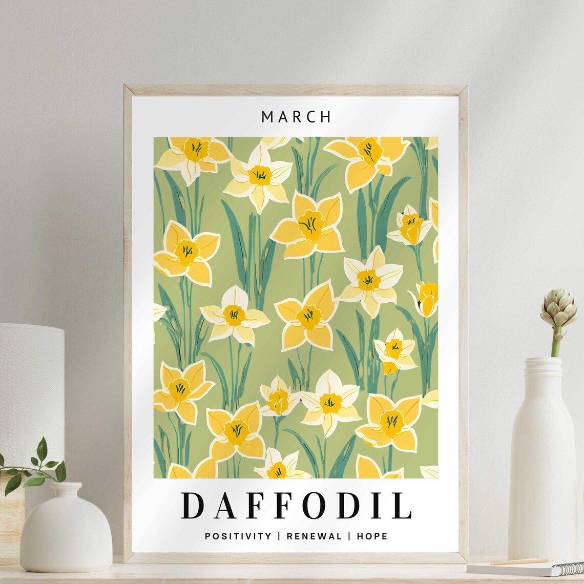 March Birth Month Flower Daffodils Poster