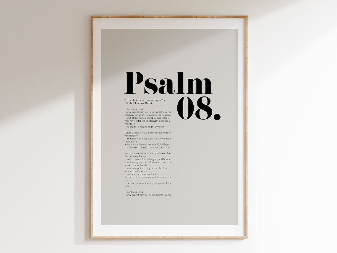 Psalm 8 Minimalist Christian Scripture Art Print - Image 6