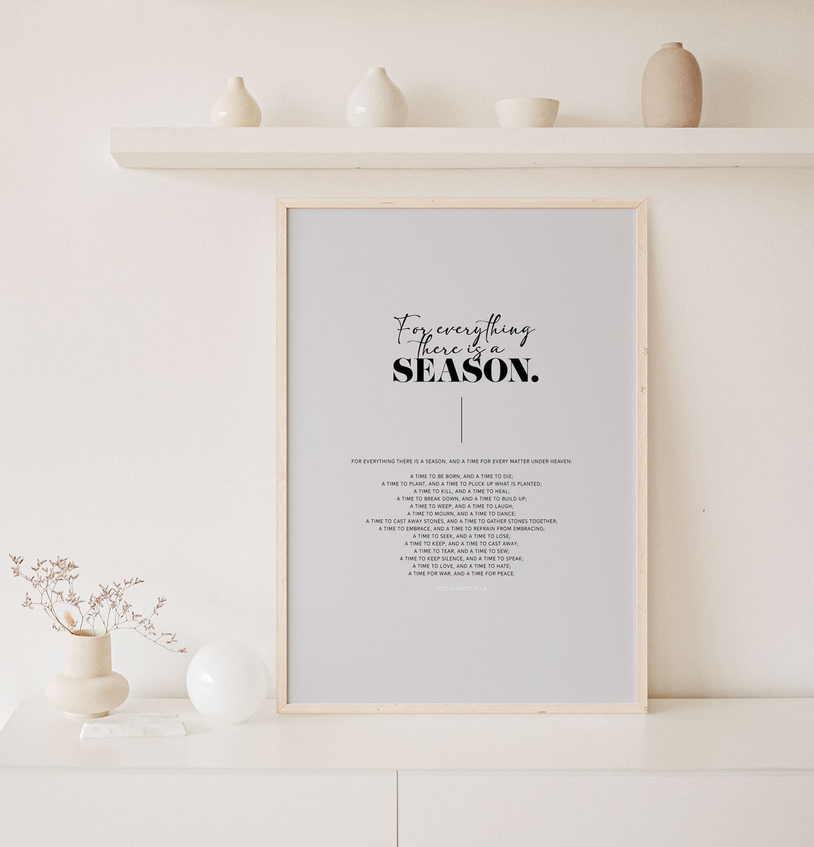 For Everything There Is A Season Ecclesiastes 3 Bible Verse Wall Art Christian Modern Scripture Poster Bold Typography Minimal Home Decor - Image 5