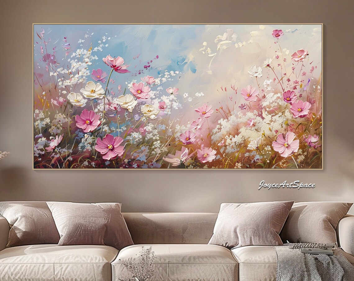 Abstract Floral Oil Painting, Textured Wall Art Print