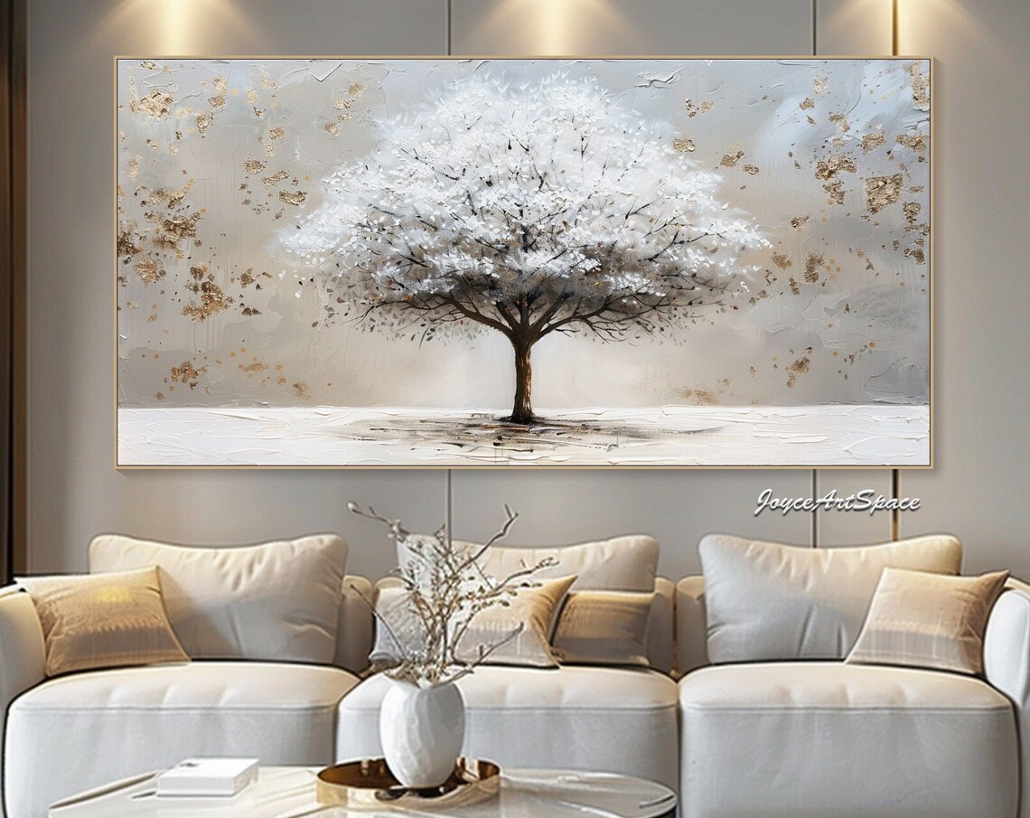 Abstract Tree Oil Painting, Landscape Wall Print - Image 4
