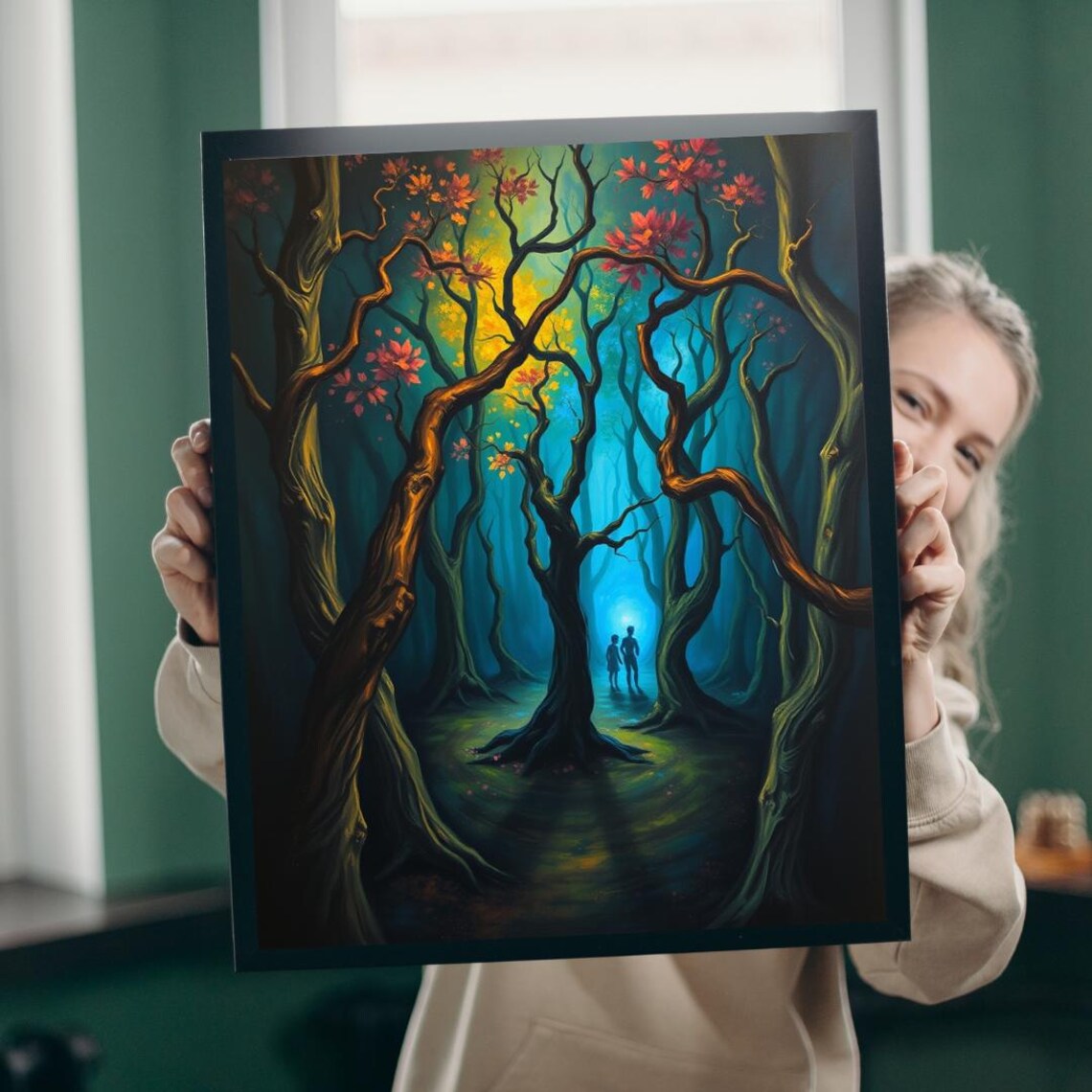 Enchanted Forest Poster Print, Ghostly Figures