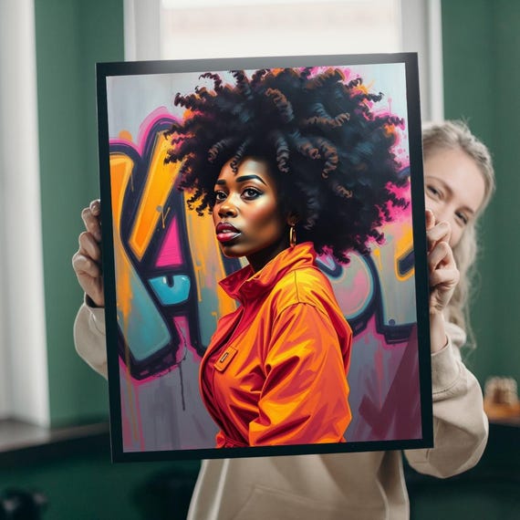 Colorful Afro Woman Jigsaw Puzzle Art Lover Gift