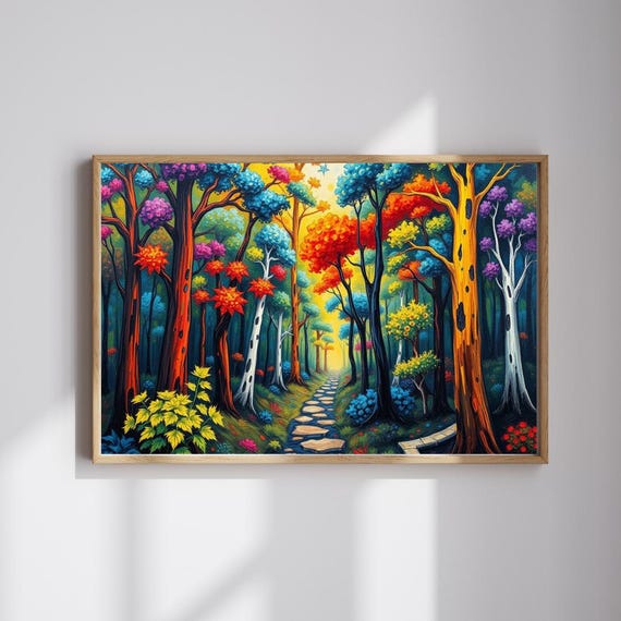 Colorful Forest Jigsaw Puzzle Family Fun Nature Lovers Gift