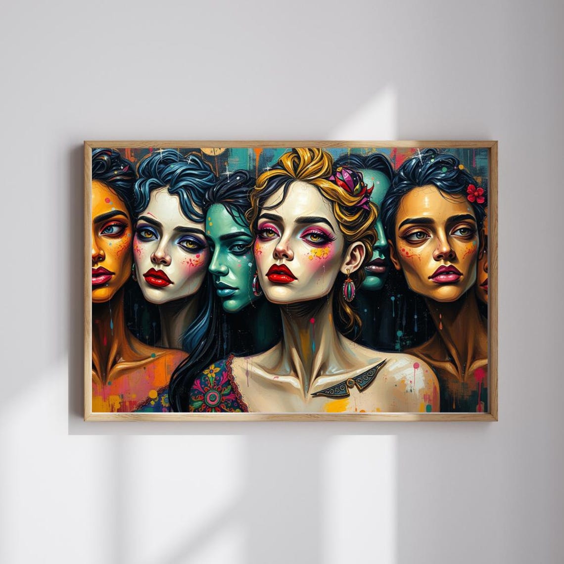 Artistic Women Jigsaw Puzzle Colorful Gothic Art Brain Teaser