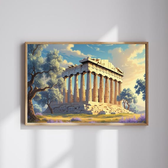 Parthenon Athens Landmark Travel Poster