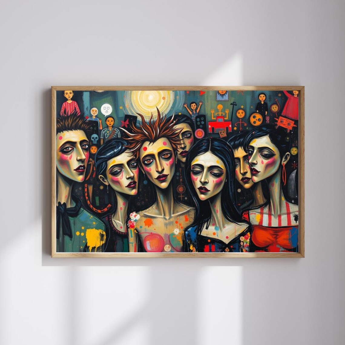 Gothic Jigsaw Puzzle Party Scene, Dark Art Print