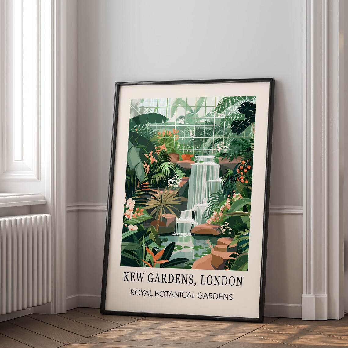 Kew Gardens London Temperate House Waterfall Tropical Travel Poster - Image 2