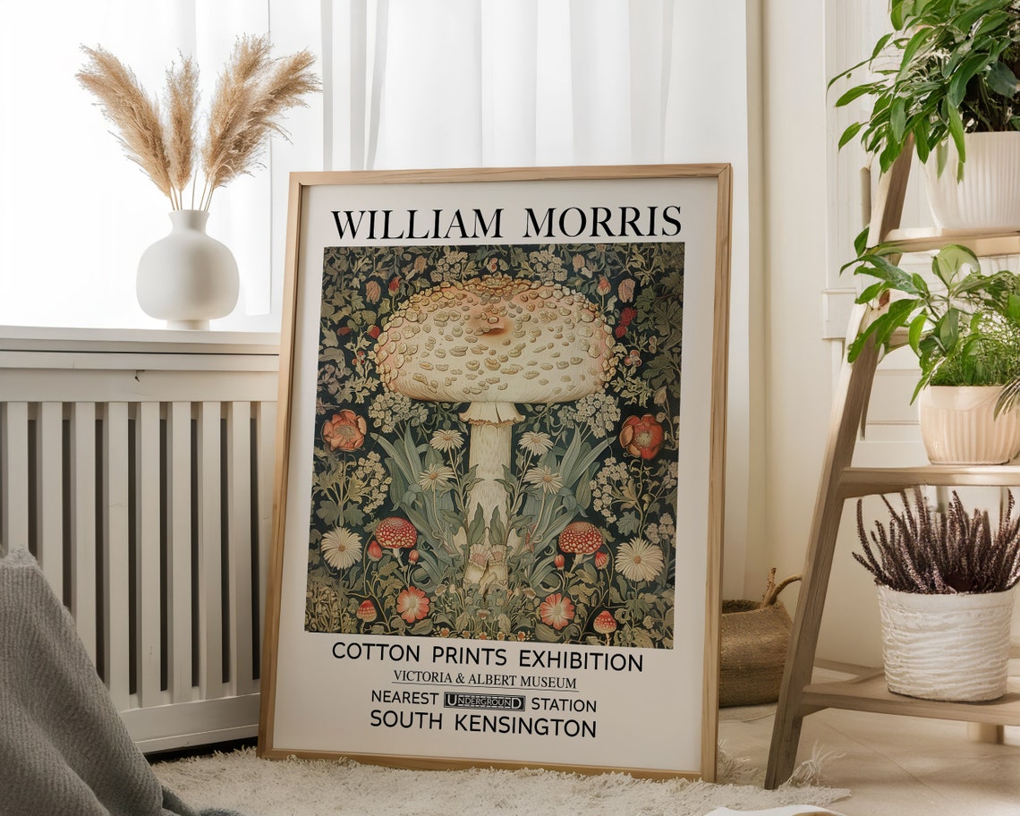 William Morris Giant White Mushroom Botanical Exhibition Poster - Image 2