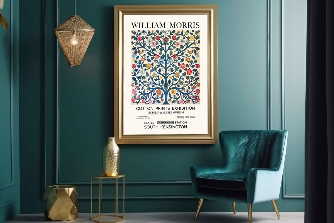 William Morris Tree of Life Floral Textile Exhibition Poster - Image 2