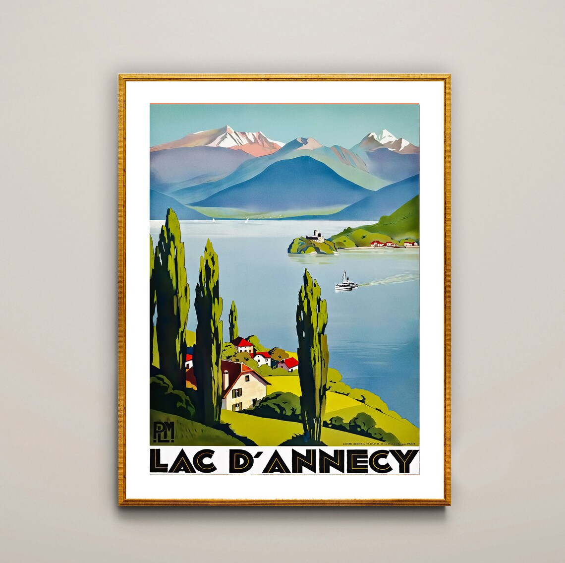 Lac Dannecy France Vintage Travel Poster - Image 2