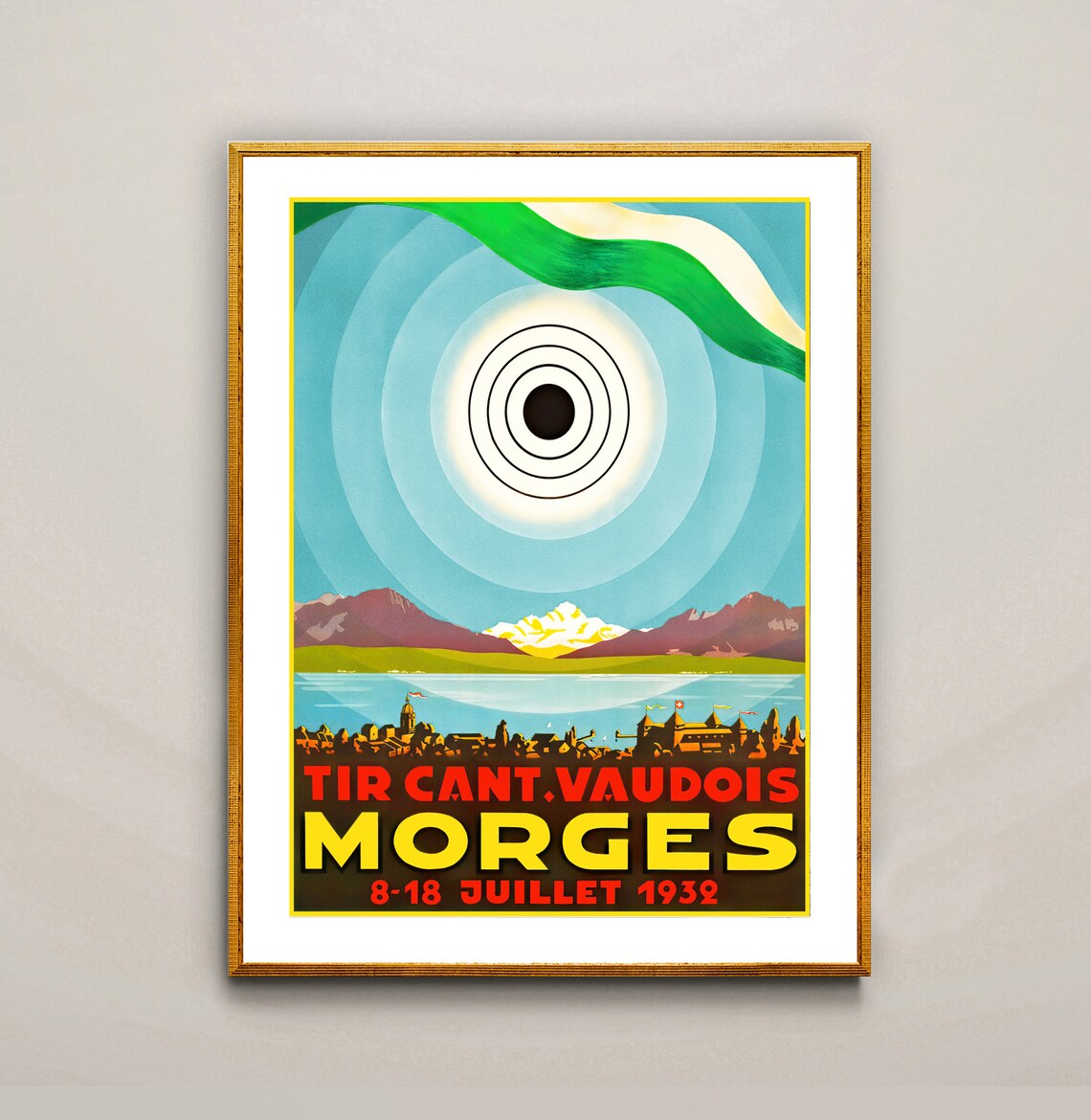 Tir Cantonal Vaudois Morges 1932 Swiss Shooting Festival Poster - Image 2