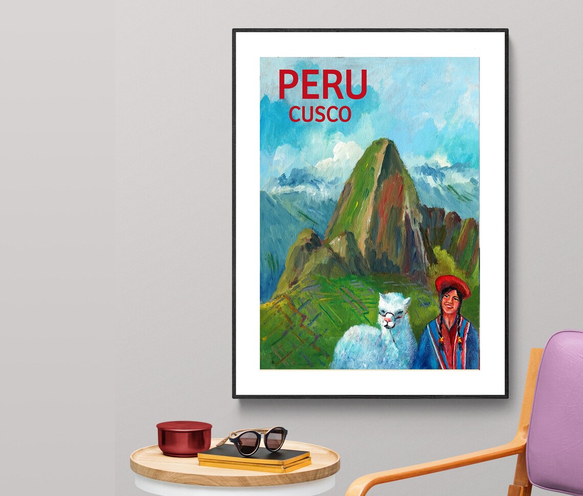 Peru Cusco Vintage Travel Poster, Travel Poster