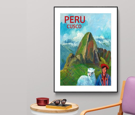 Peru Cusco Vintage Travel Poster, Travel Poster
