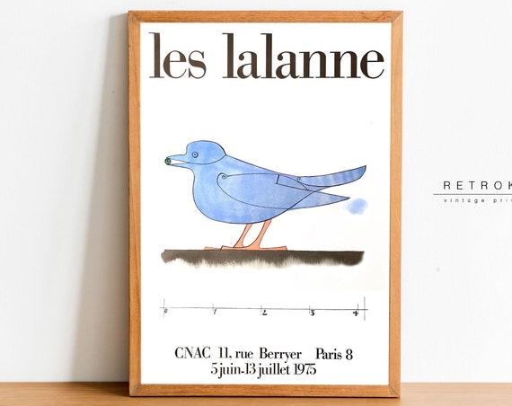 Les Lalanne Blue Bird Print Wall Art Les Lalanne Exhibition Poster Mid Century Modern Art Vp70