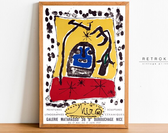 Joan Miro 1957 Nice Exhibition Abstract Surrealist Gallery Art Poster