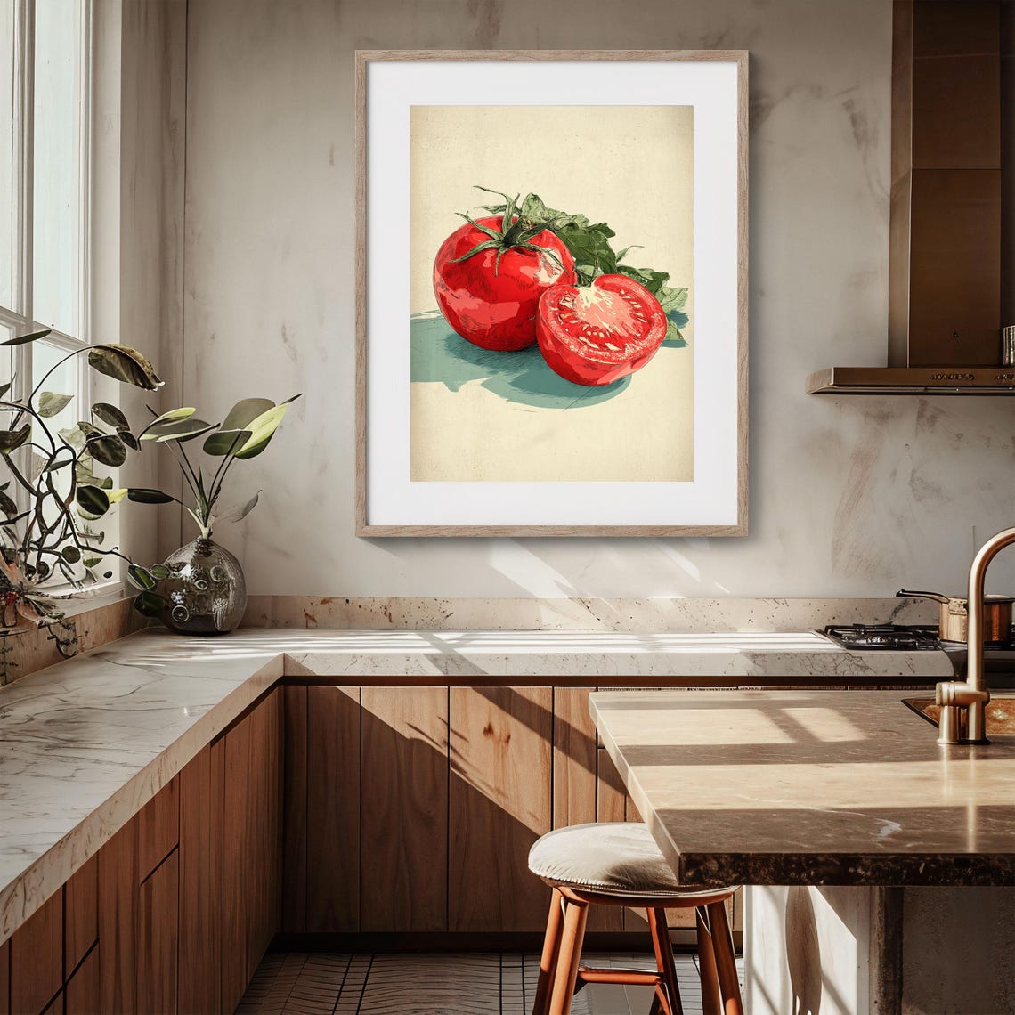 Vintage Kitchen Tomato Hand Drawn Food Illustration Wall Poster - Image 4